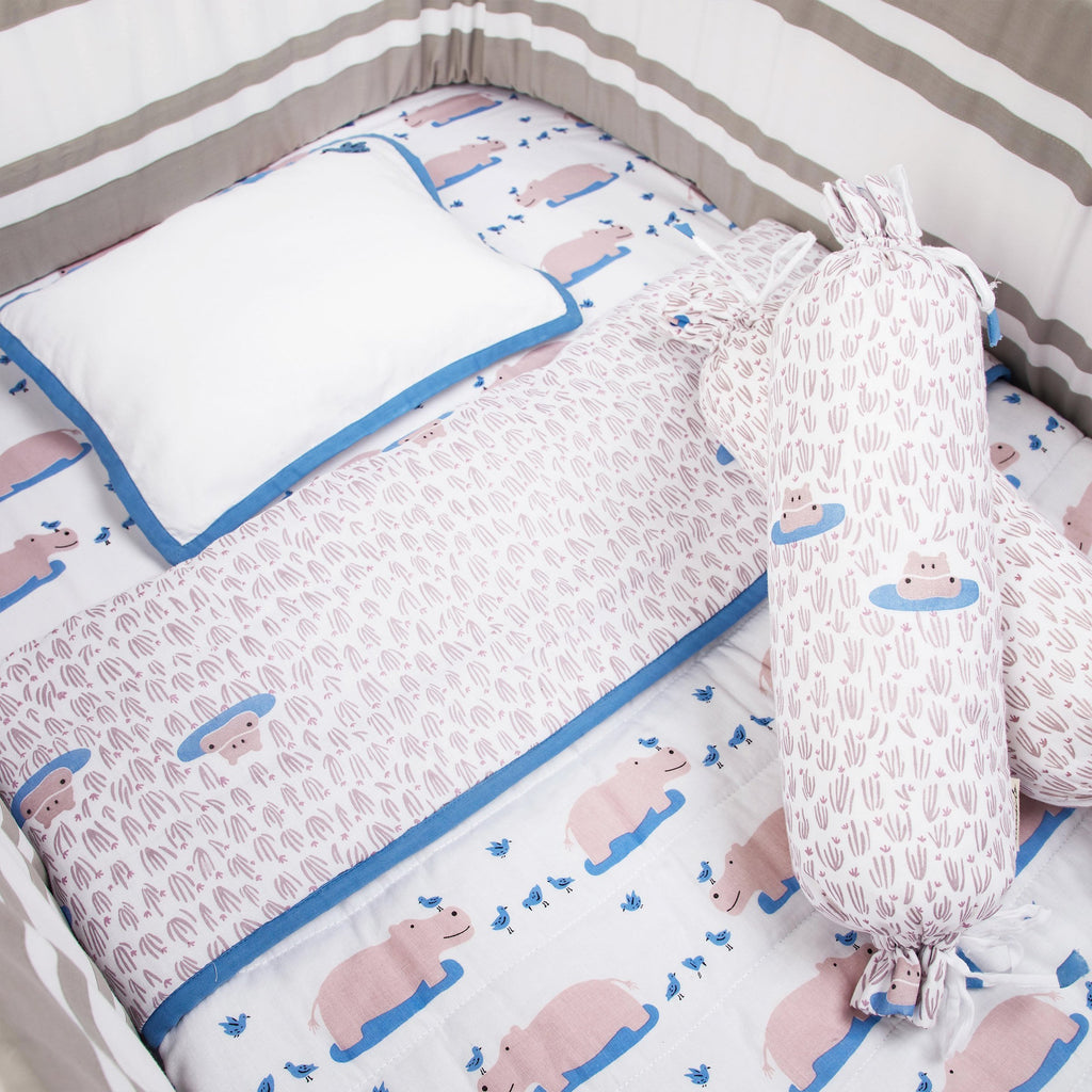 Cot Bedding Set – Happy As A Hippo