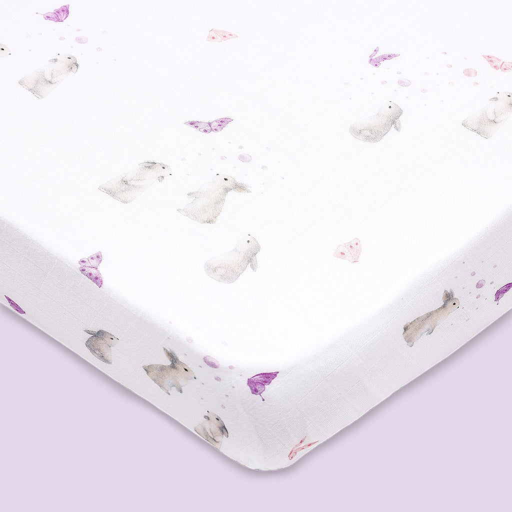 Bamboo Muslin Fitted Cot Sheet – Best Buds