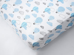 Cot Bedding Set – Up, Up & Away (Blue)