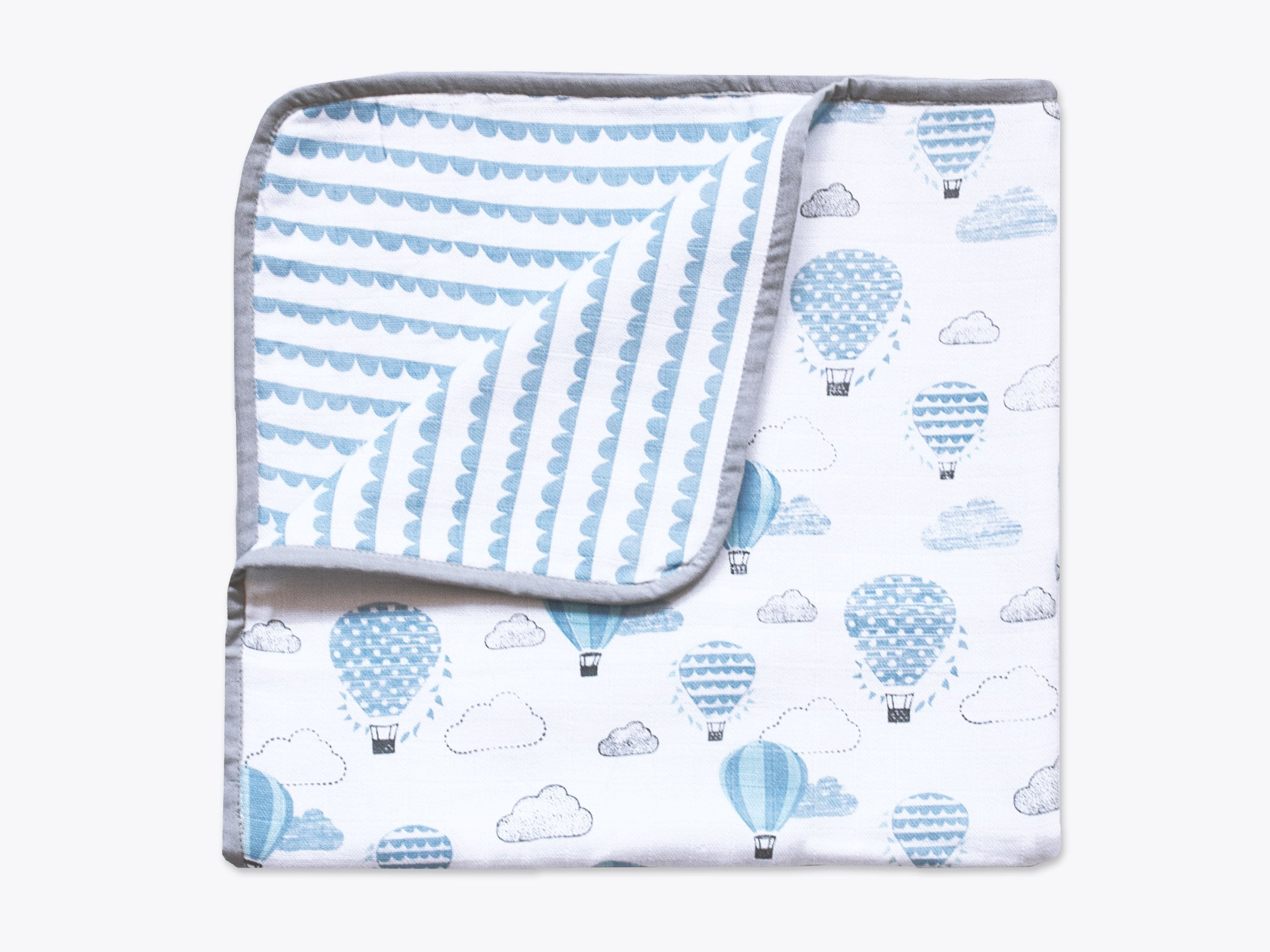 Cot Bedding Set – Up, Up & Away (Blue)