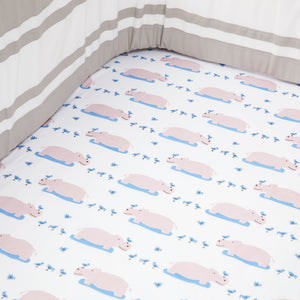 Fitted Cot Sheet – Happy As A Hippo